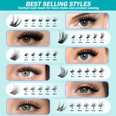 DIY Self-Adhesive Cluster Eyelash Extension Kit | Reusable Lash Clusters with Bond & Seal