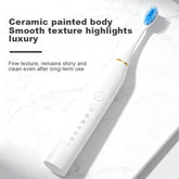 Rechargeable Sonic Electric Toothbrush – White | Type-C Fast Charging, IPX7 Waterproof, 6 Cleaning Modes