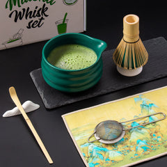 Japanese Matcha Tea Ceremony Set – Ceramic Bowl, Bamboo Whisk & Complete Kit