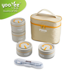 Round Shape Lunch Boxes for Adults Bowls BPA Free Leak-proof 4 Compartments Stainless Steel Lunch Box Big Bowl