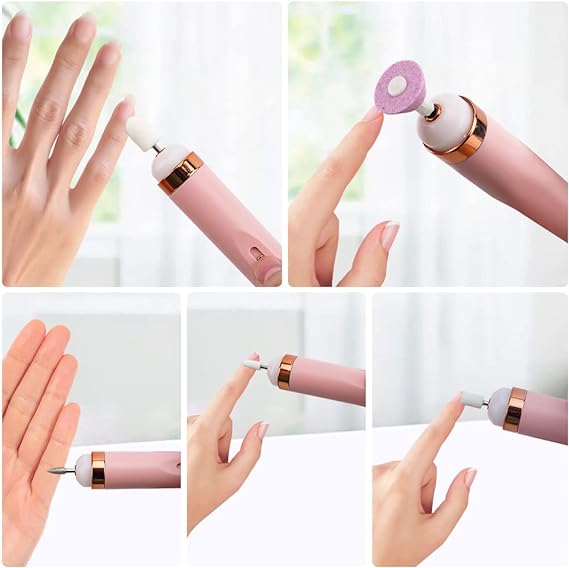 5-in-1 electric nail drill machine with interchangeable manicure and pedicure heads
