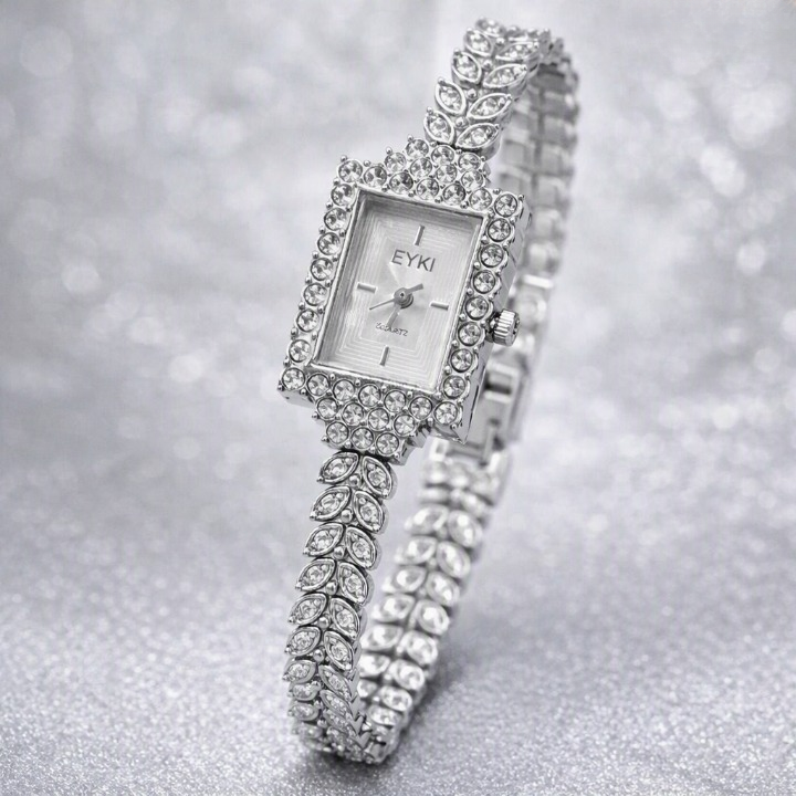 Elegant Korean Leaf Crystal Watch for Women – Premium Fashion Watch