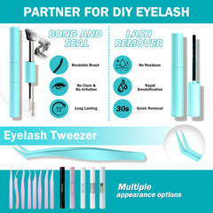 DIY Self-Adhesive Cluster Eyelash Extension Kit | Reusable Lash Clusters with Bond & Seal