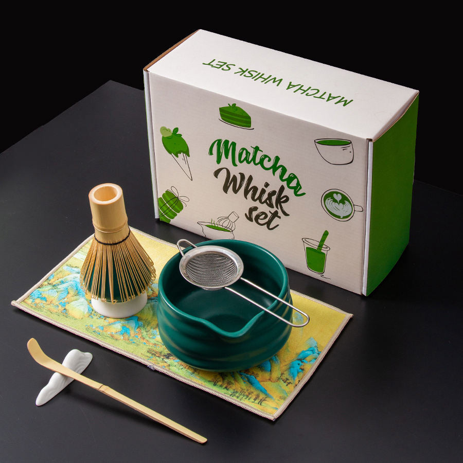Japanese Matcha Tea Ceremony Set – Ceramic Bowl, Bamboo Whisk & Complete Kit