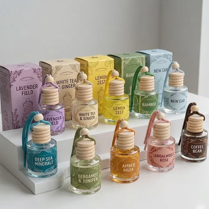 Luxury Wooden Hanging Car Air Freshener – Long Lasting Car Perfume (10ml)