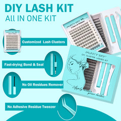 DIY Self-Adhesive Cluster Eyelash Extension Kit | Reusable Lash Clusters with Bond & Seal